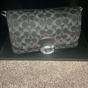 Coach Black Denim Soft Tabby
